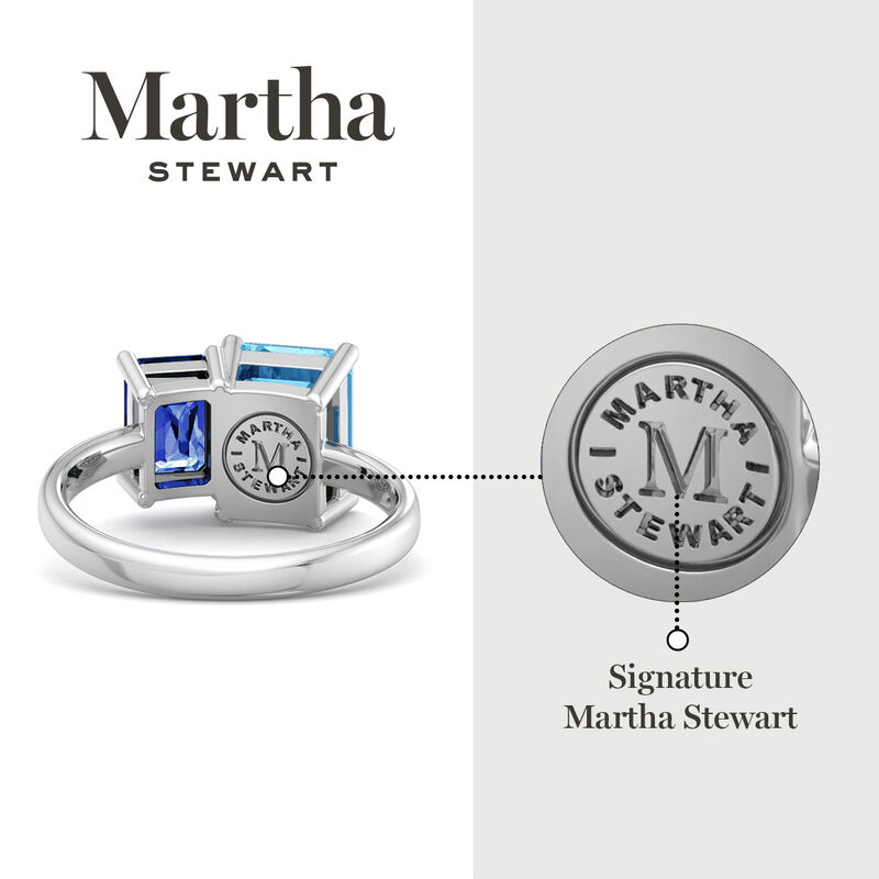 Martha Stewart 3 1/4ctw. Sapphire & Blue Topaz Two Stone Ring In Sterling Silver image number null